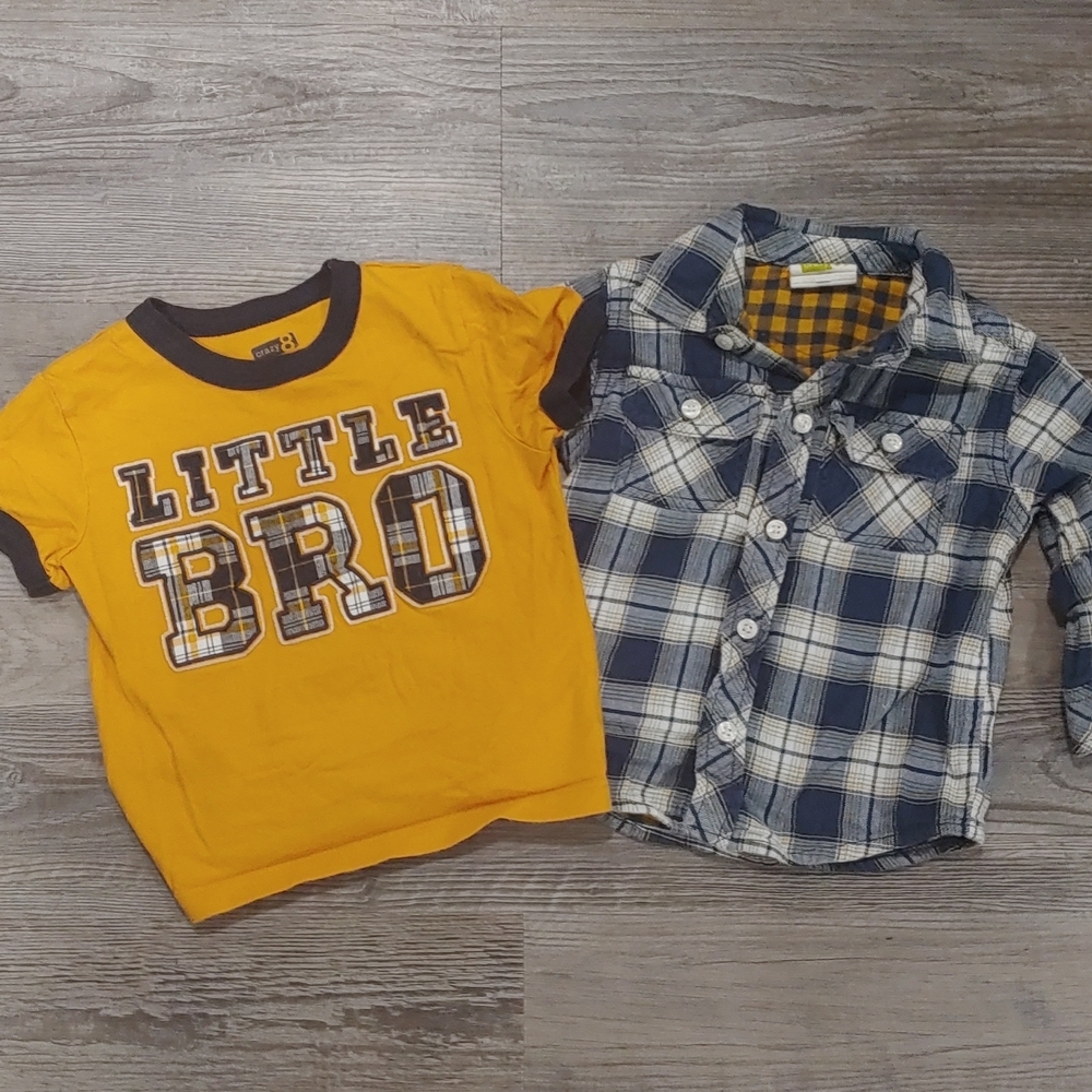 Crazy 8 Matching Little Bro Plaid Set 12 to 18 months